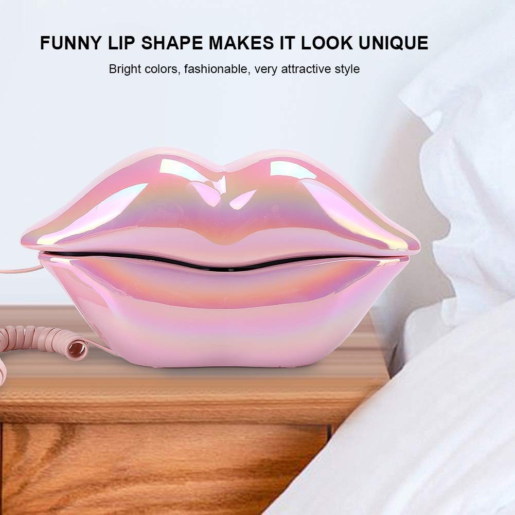 Lip Landline Phone, Electroplating Funny Lip Shape Telephone, Home Desktop Corded Fixed Telephone For Home Office Phones